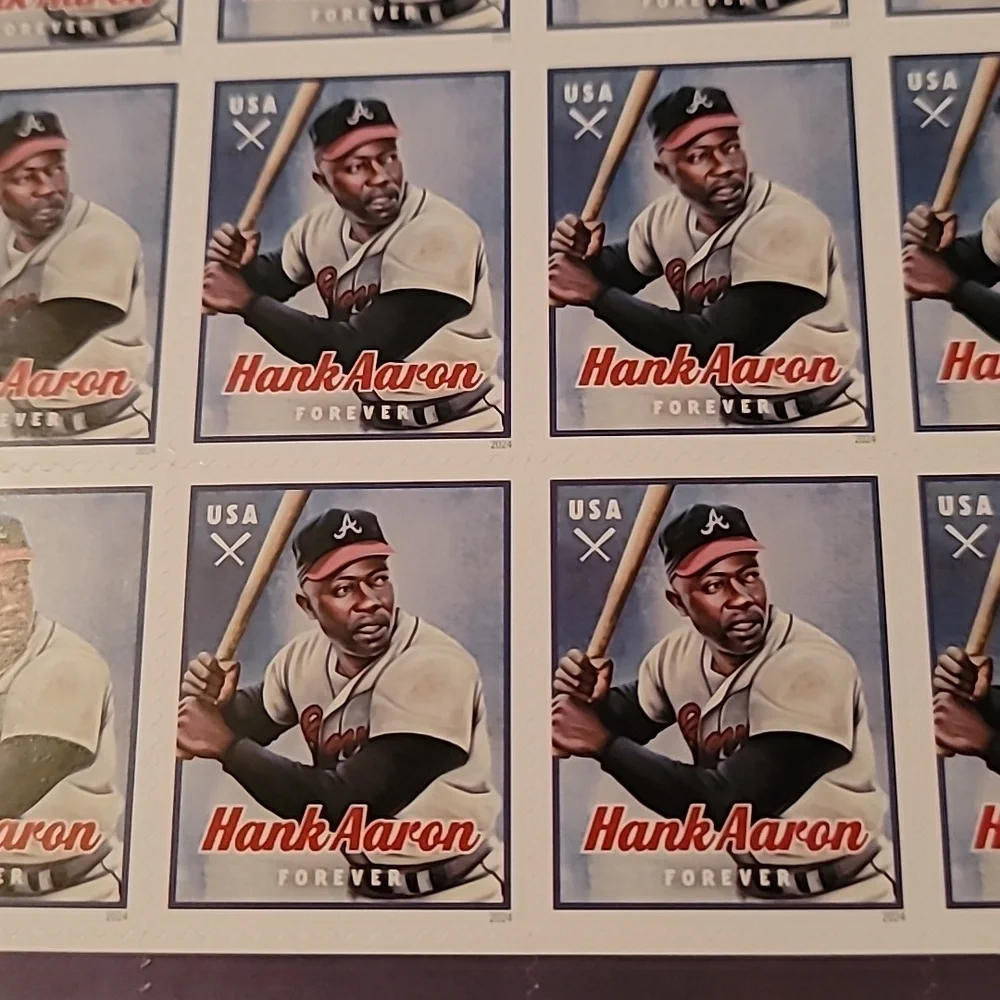 100 USPS 2024 Hank Aaron Baseball Forever‎ Stamps Postage Bachelor Party Invites